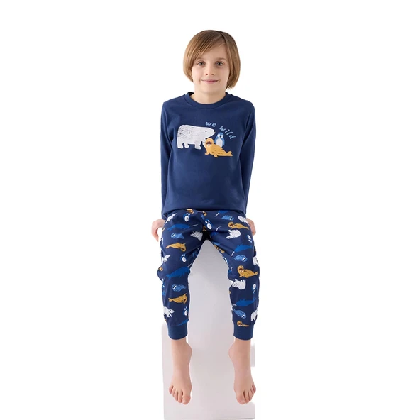 RolyPoly RP3420-2 Erkek Çocuk Kışlık İkili Pijama Takım - Resim 6