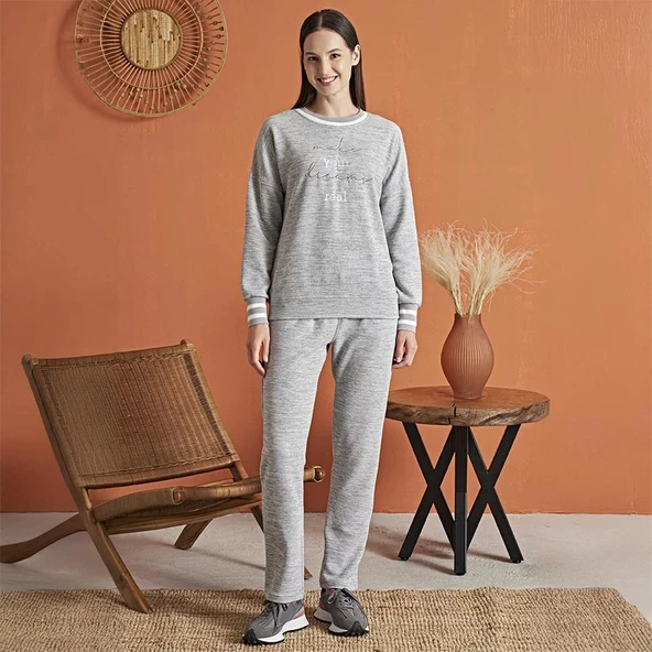 Poleren 8135 Kadın Kışlık Pijama Takım - Resim 2