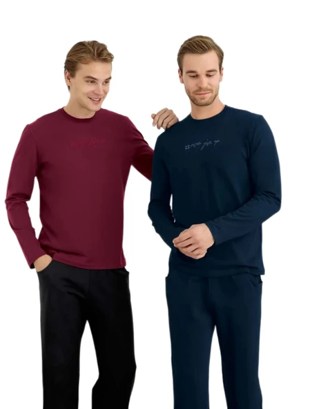 Polden 4503 Erkek Kışlık O-Yaka Pijama Takım - Resim 4