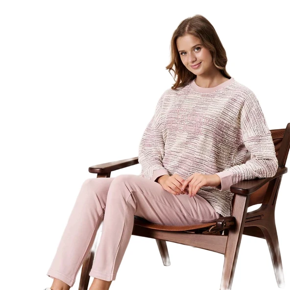 Poleren 8505 Kadın Kışlık Uzun Kollu Pijama Takım ürün görseli 1
