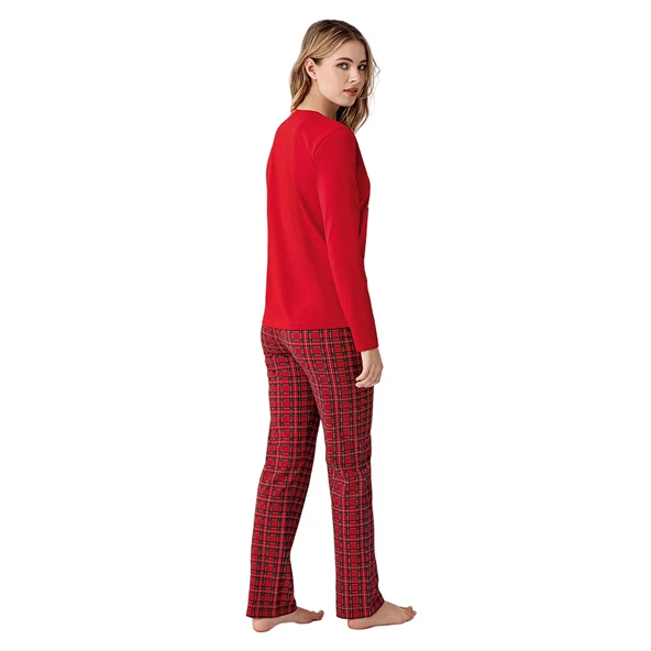 Arnetta AR3514S Anne Kız New Year Kışlık İkili Pijama Takım (Anne) - Resim 2