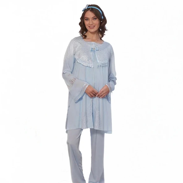 Emose 3924 Lohusa-Hamile KısaKol 3 lü Pijama Takım ürün görseli 1