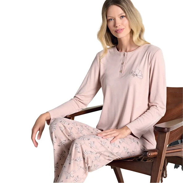 Over Sleep 3119 Kadın Melisa Büyük Beden Pijama Takımı ürün görseli 1