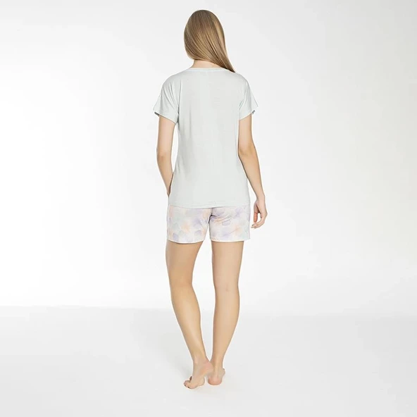 Confeo 840-436 Kadın Yazlık Yarım Kol Şortlu Pijama Takım - Resim 6