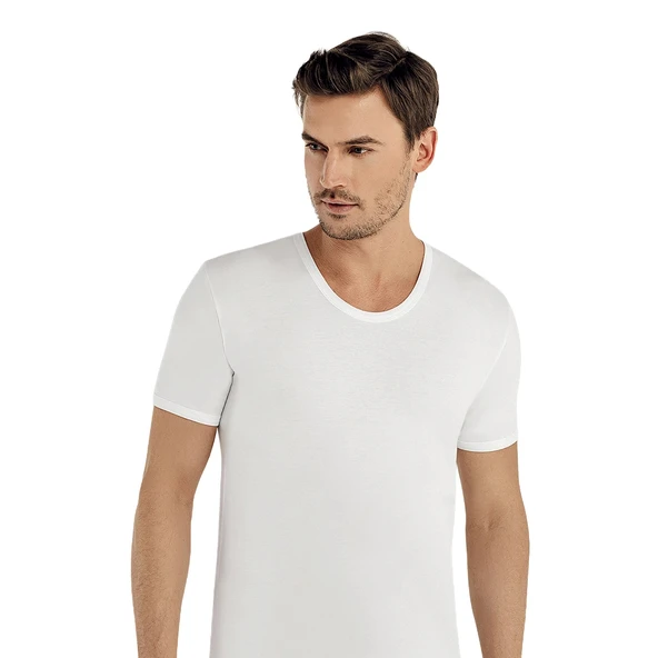 Şahinler E001 6lı Paket Erkek %100 Pamuk Beyaz Bisiklet Fanila XXXL ürün görseli 1