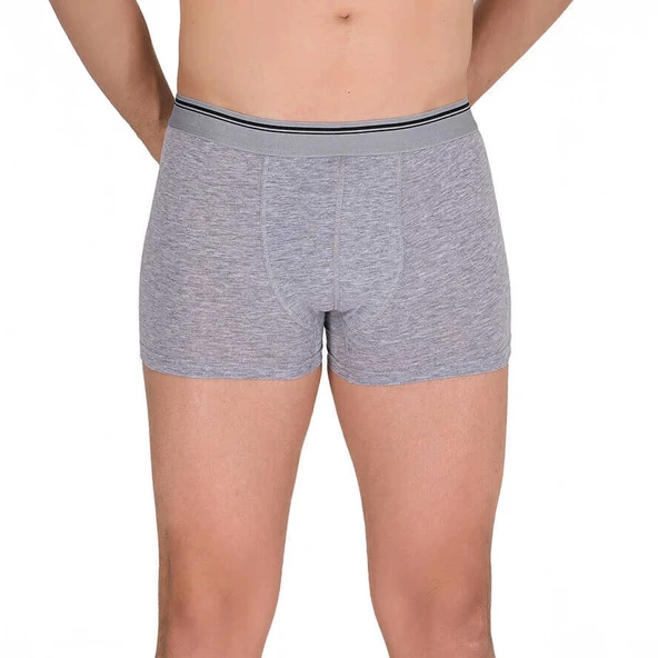 Berrak 1097 Erkek Likralı Boxer 3lü Paket -Beyaz,Siyah,Gri M - Resim 4