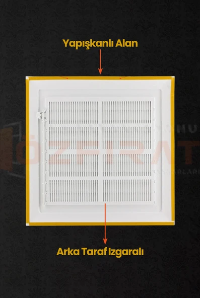 Menfez 60x60 CM / Banyo, Tuvalet - WC Havalandırma Menfezi / Plastik / Beyaz - Resim 3