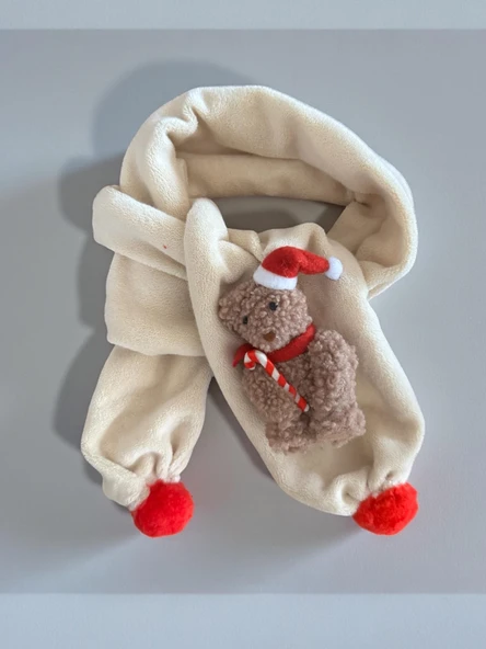 Teddy Santa Yılbaşı Köpek Atkısı | Polar Peluş Köpek Atkısı | Köpek Yılbaşı Aksesuarı | Orta ve Büyük Irklar İçin - Resim 2