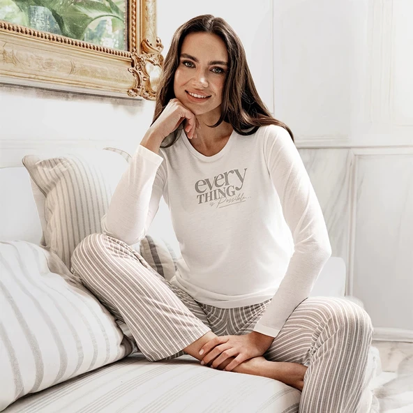 Arnetta AR3424-S Kadın Kışlık İkili Pijama Takım - Resim 4