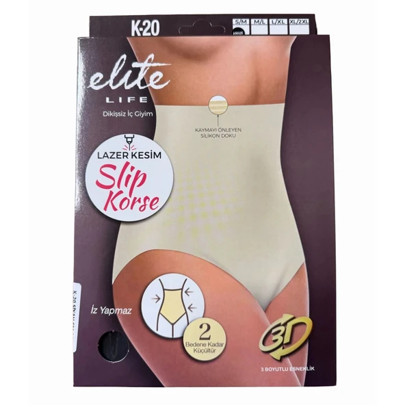 Elite Life 884 K-20 Kadın Lazer Kesim Yüksek Bel - Resim 3