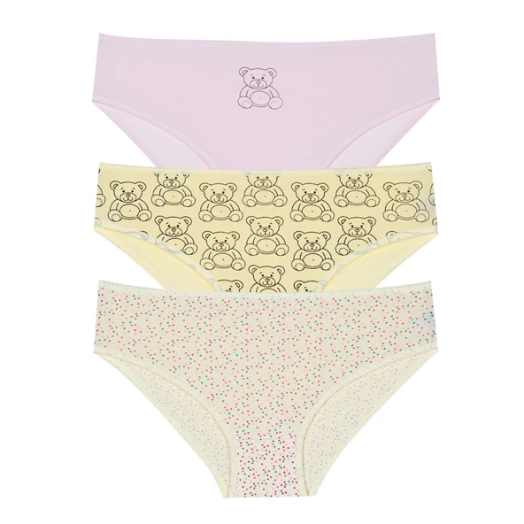 Berrak 6865 Kız Çocuk 3'lü Karışık Renk Külot - Resim 4