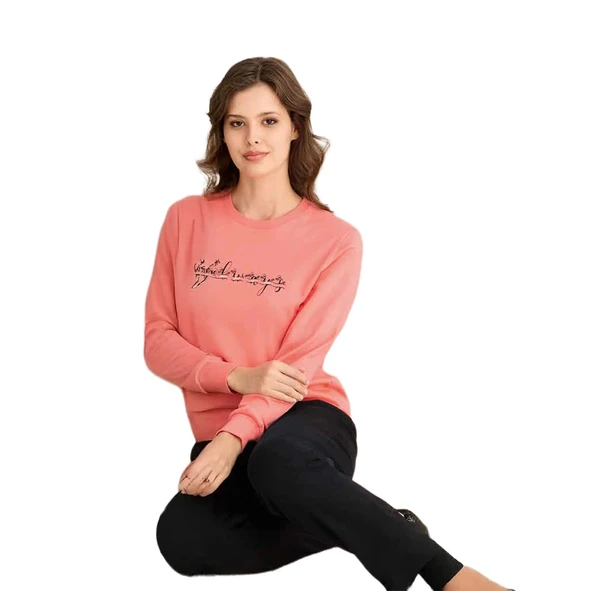 Rozalinda 3905 Kadın Kışlık O-Yaka Pijama Takım - Resim 2