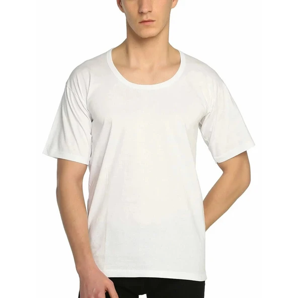 Tutku 103 Penye Erkek Bisiklet Yaka Fanila Beyaz XXXL 6lı Paket - Resim 2