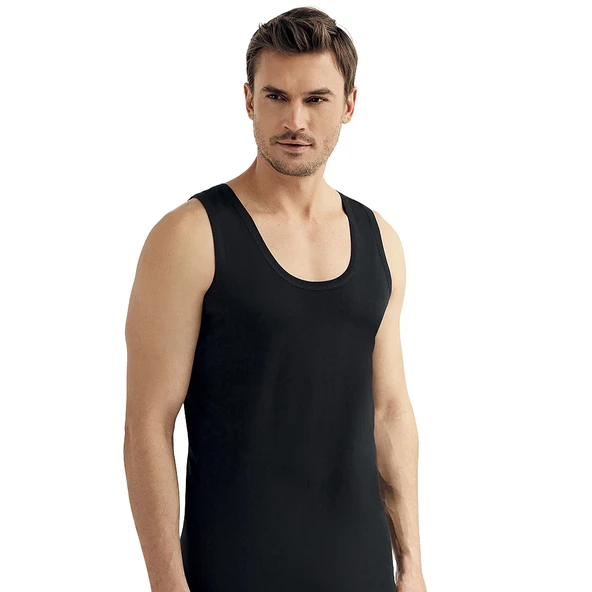 Şahinler E005 6lı Paket Erkek %100 Pamuk Siyah Atlet XXL ürün görseli 1