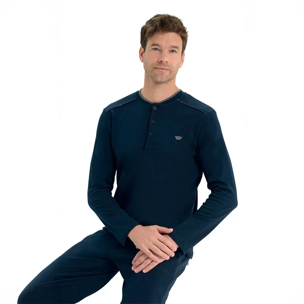 Over Sleep 2209 Erkek Kışlık Interlok Pijama Takım ürün görseli