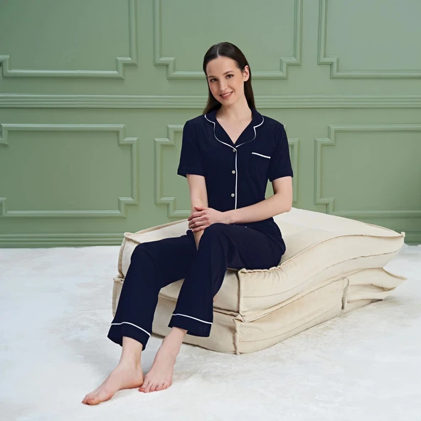 Over Sleep 1191 Kadın Kısa Kol Pijama Takım ürün görseli 1