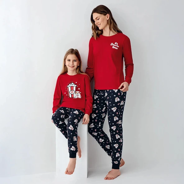 RolyPoly RP3678-S Anne Kız Kışlık İkili Pijama Takım (Anne) - Resim 4