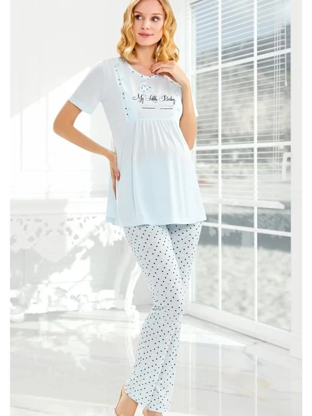 FLZ 24010 Kadın Yazlık Lohusa Pijama Takım ürün görseli 1