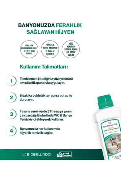 Biobellinda Wc & Banyo Temizleyici 750 Ml - Resim 4
