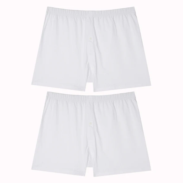 Büyük Beden Düğmeli Doğal Pamuklu AZO Test Onaylı Compact 2li Erkek Boxer ürün görseli