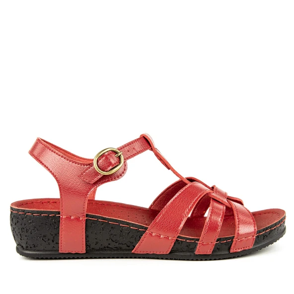 Muya Arizona Anatomik Kadın Sandalet Kırmızı - Resim 3