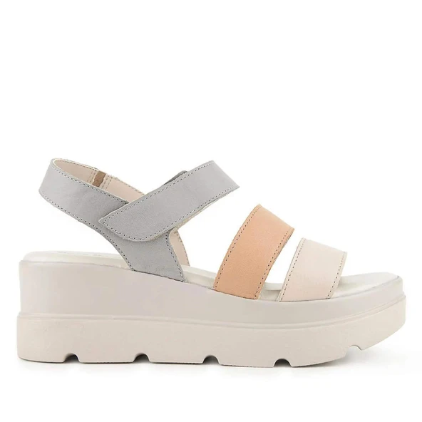 Hush Puppies Podporo Hakiki Deri Kadın Sandalet Mavi - Resim 2