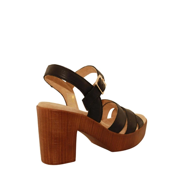 Hush Puppies Aviat 624236 Hakiki Deri Kadın Sandalet Siyah - Resim 3