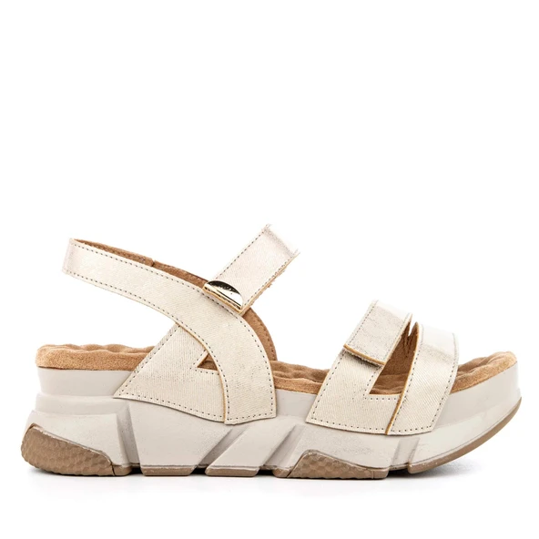 Muya Olimba 34201 Kadın Memory Foam Sandalet Bej - Resim 2