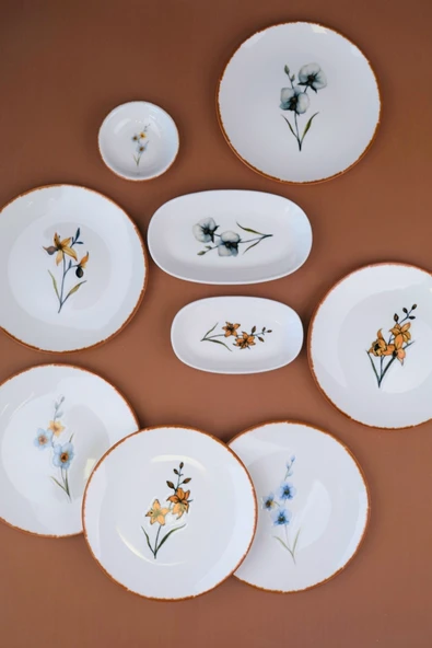 Tabak Evi Porselen Azelya Kahvaltı ve İkram Takımı 6 Kişilik 14 Parça ürün görseli 1