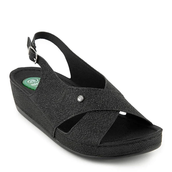 Muya Ingane 35207 Anatomik Kadın Topuk Dikeni Sandalet Desenli Siyah ürün görseli