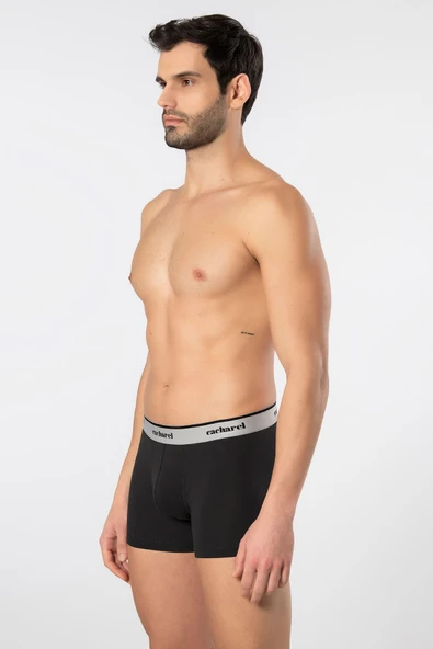 Cacharel Erkek Desenli Likralı Boxer 3'lü Paket 1339/Siyah 1 - Resim 4