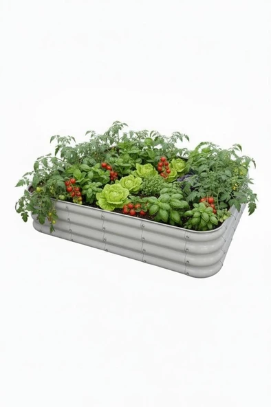 Modüler Yükseltilmiş Bahçe Yatağı Yükseltilmiş Sebze Yatağı No:9 (140X110) Gri ürün görseli 1