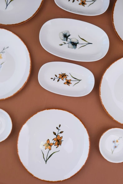 Tabak Evi Porselen Azelya Kahvaltı ve İkram Takımı 6 Kişilik 14 Parça - Resim 5