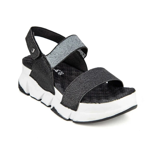 Muya Keid Masaj Taban  Kadın Sandalet Desenli Siyah ürün görseli