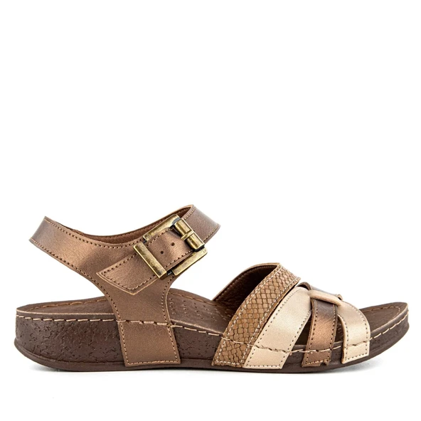 Muya Rhoas 33218 Anatomik Kadın Sandalet Bronz - Resim 2