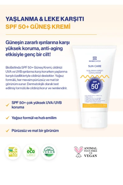 Biobellinda Yaşlanma & Leke Karşıtı Güneş Kremi +50 Spf 50 Ml x 2 Adet - Resim 3