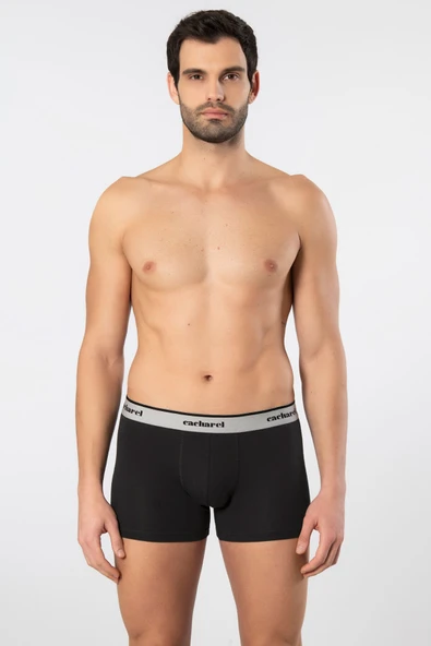 Cacharel Erkek Desenli Likralı Boxer 3'lü Paket 1339/Siyah 1 - Resim 3
