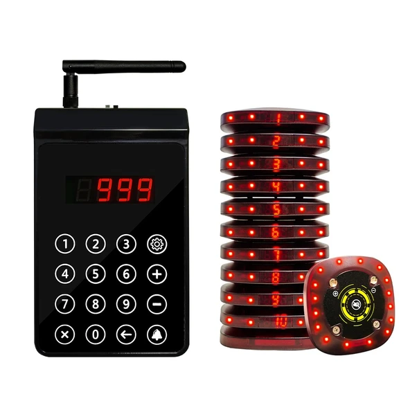 Refox CTP-205 Plus Susturmalı Sesli Titreşimli Işıklı Kablosuz Müşteri Çağrı Sistemi 10lu ürün görseli 1