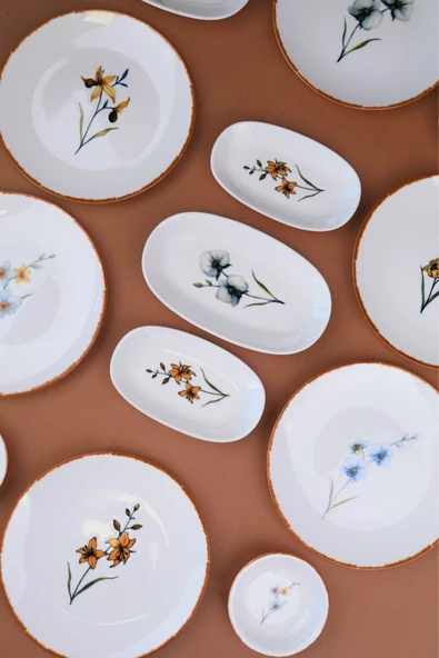 Tabak Evi Porselen Azelya Kahvaltı ve İkram Takımı 6 Kişilik 14 Parça - Resim 7