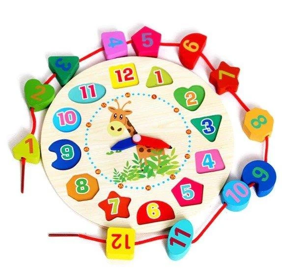 Zhltoys Eğitici İp Dizme Ahşap Saat Oyuncak ürün görseli