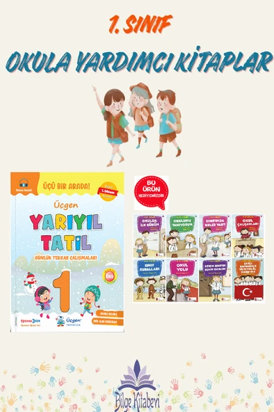 Üçgen 1.Sınıf Yarıyıl Tatil Kitabı (1.Dönem Konularını Kapsar)- Hikaye Seti Hediyeli ürün görseli 1
