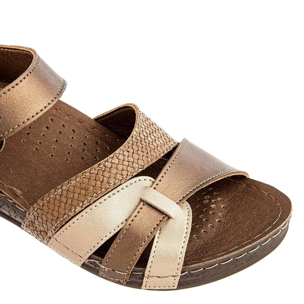 Muya Rhoas 33218 Anatomik Kadın Sandalet Bronz - Resim 3