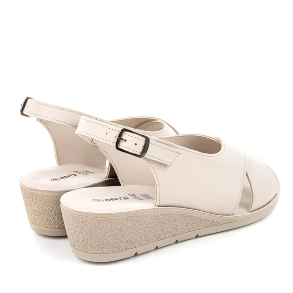 Muya Vienza 31028 Anatomik Kadın Sandalet Full Krem - Resim 4