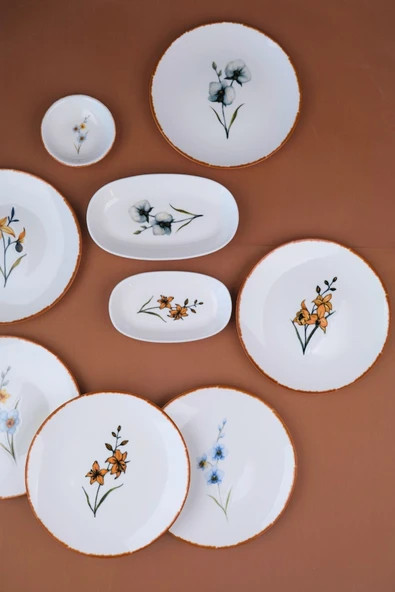 Tabak Evi Porselen Azelya Kahvaltı ve İkram Takımı 6 Kişilik 14 Parça - Resim 8