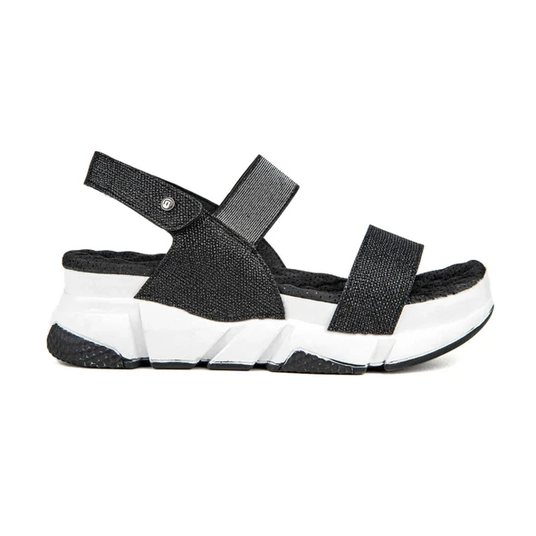 Muya Keid Masaj Taban  Kadın Sandalet Desenli Siyah - Resim 2