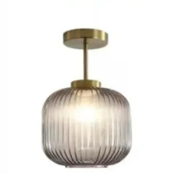 Rsylight Retro Füme Elips Tavan Plofyoner Dekoratif Rustik Avize Çap:20 cm ürün görseli