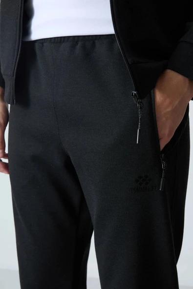Tommy Life Klasik Paça Erkek Eşofman Takımı Siyah 85113 - Resim 6