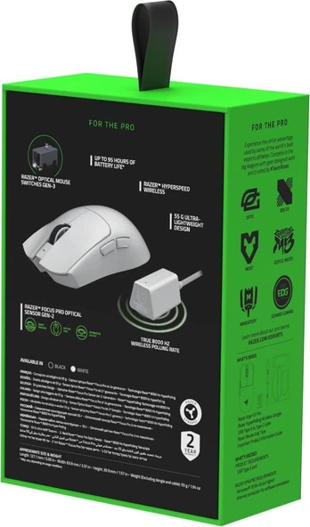 Razer Viper V3 Pro RZ01-05120200-R3G1 Beyaz Şarjlı Optik Kablolu/Kablosuz Oyuncu Mouse Teşhir - Resim 6