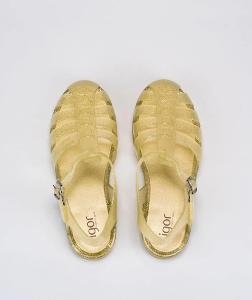Igor S10262 Biarritz Glitter Sandalet Simli Altın - Resim 3