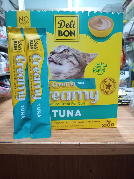 DELİBON EXTRA VİTAMİNLİ ŞEKERSİZ KEDİ ÖDÜLÜ TON BALIKLI 15 GRAM X 20 ADET ürün görseli 1